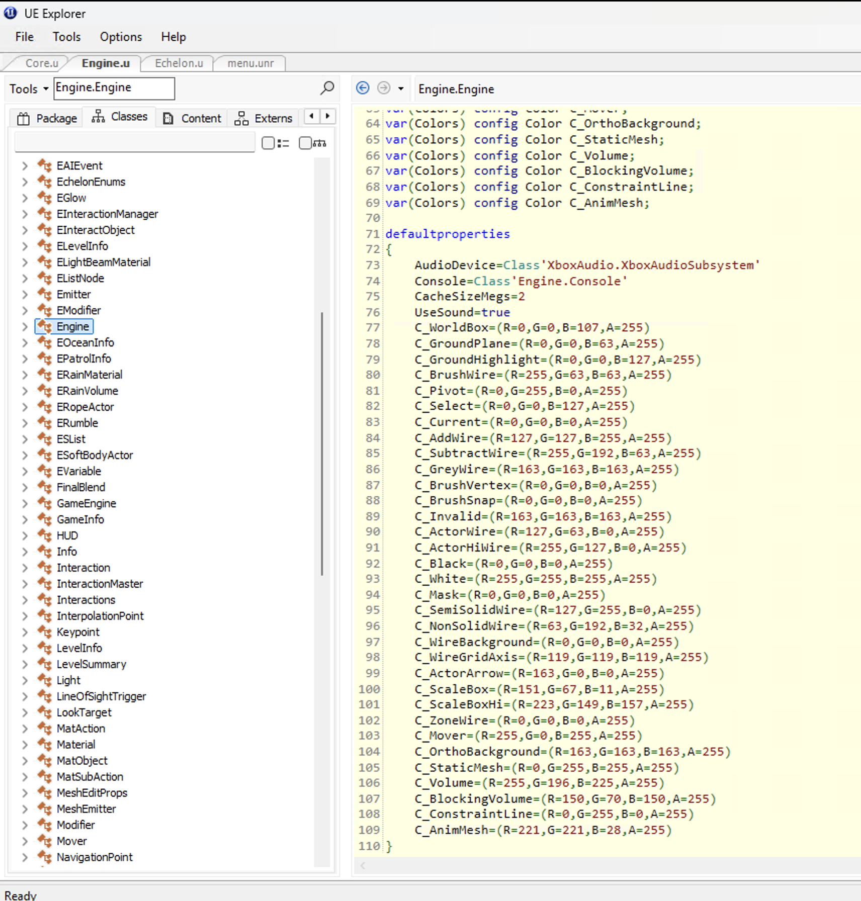Engine.Engine package in UE Explorer