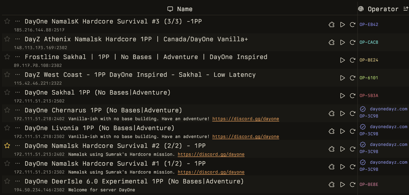 Server verification with DNS-based operator badges